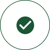 A green and white icon with an image of a check mark.